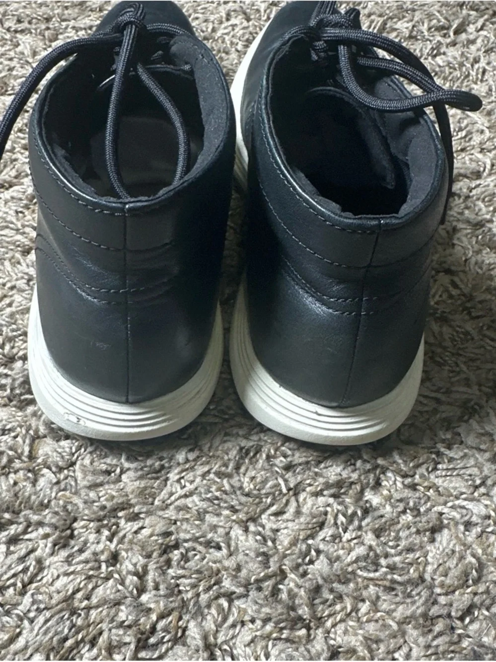 Cole Haan Grand.OS Black Leather Chukka Boots with White Sole Men’s Size 7.5
